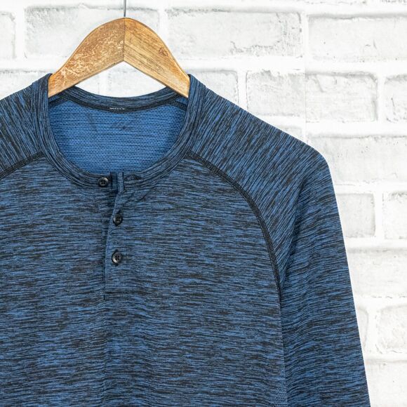 Lululemon Men's Long Sleeve Henley Shirt in Heather Blue size Small - Picture 6 of 6